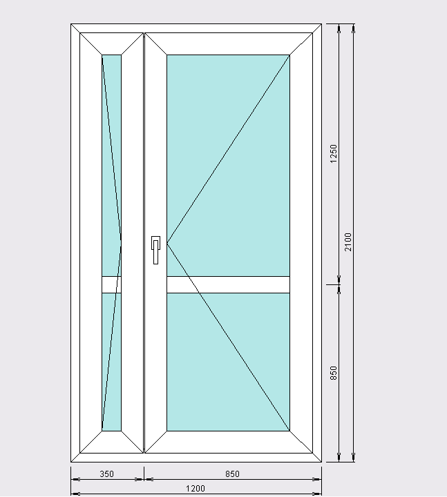 Дверь Exprof двустворчатая легкая, ламинация с одной стороны