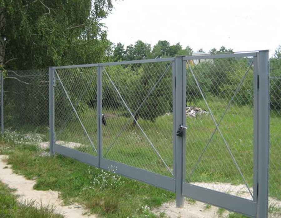 Ворота из сетки рабица высотой 1,2м с доставкой