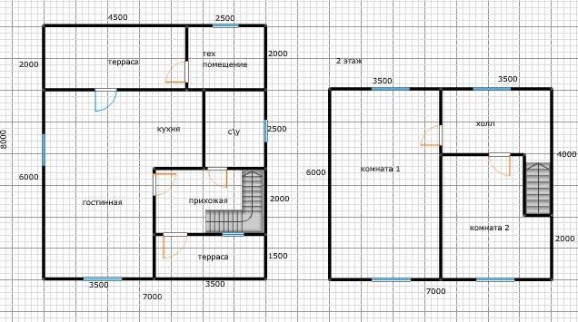 Дом под ключ 7х8 с полу мансардным этажом на ленточном фундаменте #4