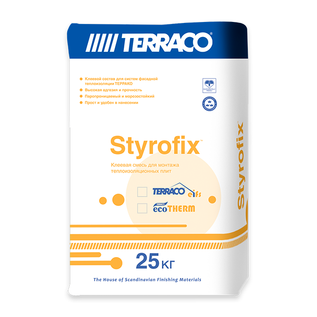 STYROFIX ECOTHERM TERRACO 25 кг Клей для приклейки утеплителя