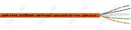 Кабель UNITRONIC LAN 250 U/UTP Cat.6 4x2xAWG24/1 LappKabel 2170186