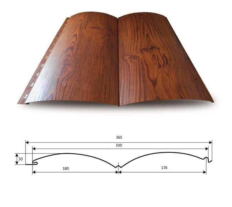 Металлический блок. Сайдинг Woodstock-28х330. Металлический сайдинг Woodstock 28*330. Сайдинг Woodstock-28х330 (полная ширина 356 мм). Сайдинг МП Woodstock-28х330.