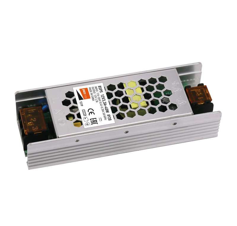 Блок питания для светодиодной ленты 40 Вт 3.3 А 12 В IP20 BSPS металл JazzWay 3329334A