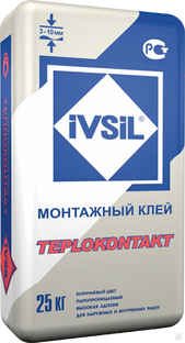 Клей монтажный для пенополистирола IVSIL Tеплоконтакт 25 кг 