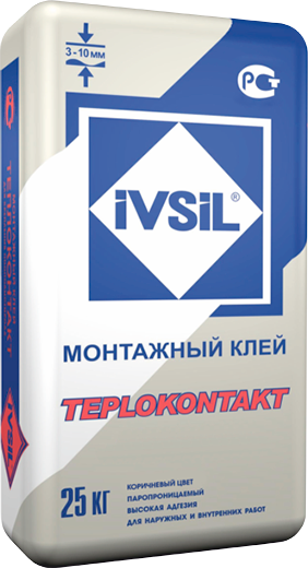 Монтажный клей для пенополистирола IVSIL Tеплоконтакт 25 кг