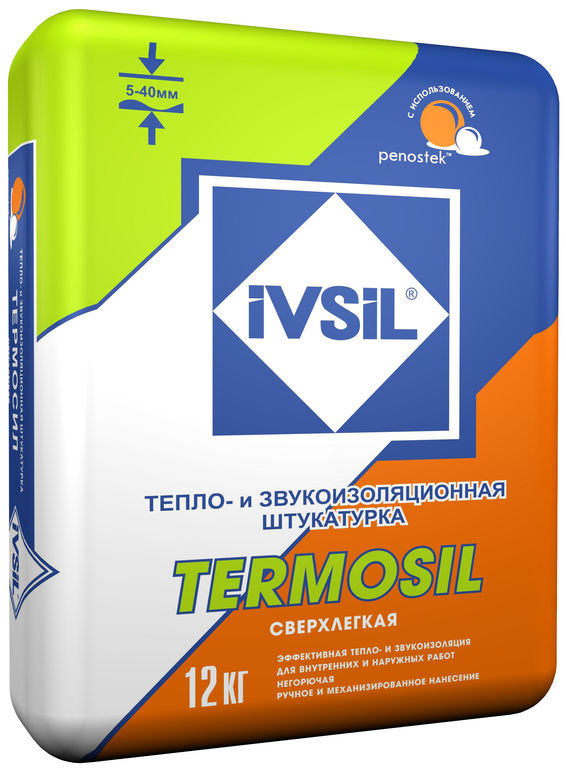  штукатурная цементная IVSIL TERMOSIL 12 кг, цена в Краснодаре от .