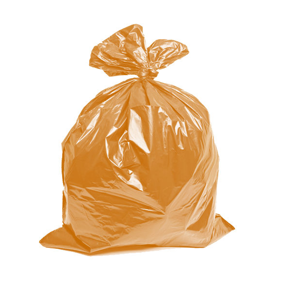 Мешок для мусора 30 литров ПВД 50*60 30 мкм оранжевый