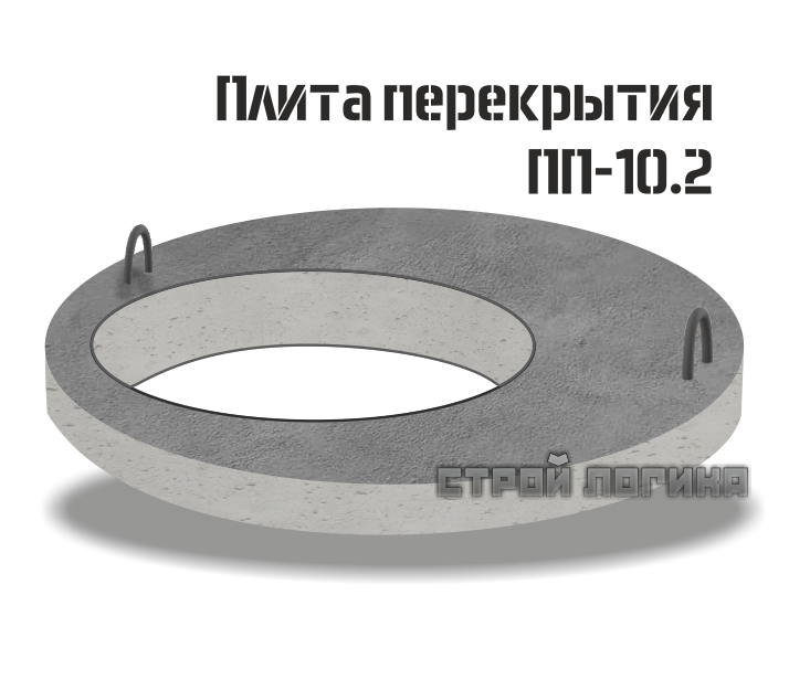 ПП 10-2 Плита перекрытия ЖБ колодца с отверстием под люк