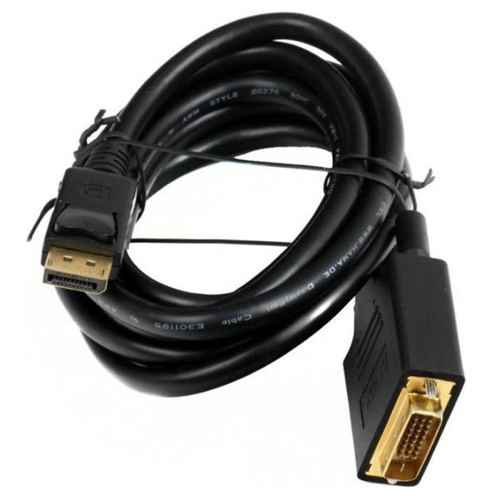 Кабель DisplayPort - DVI 2м Behpex позолоченные контакты, черный