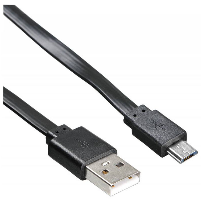 Кабель USB A - microUSB 1м Buro BHP MICROUSB 1M FLAT, черный