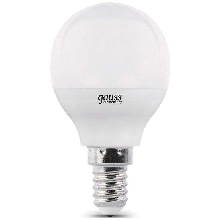 Лампа светодиодная LED 10вт 230в Е14 теплый шар Gauss Elementary