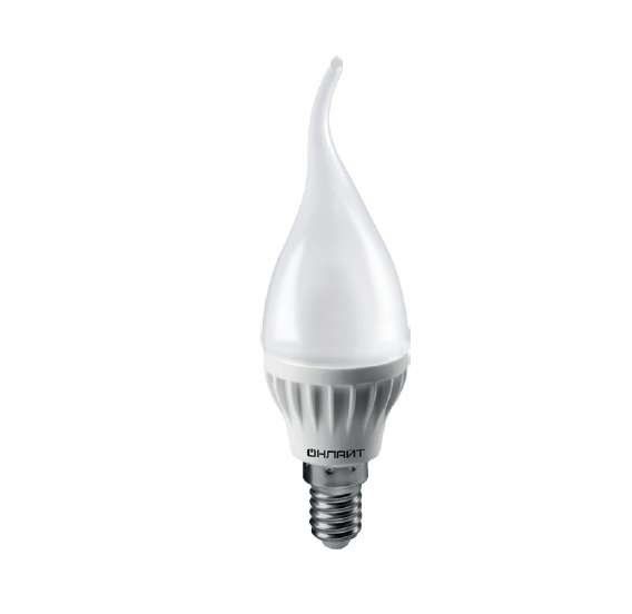 Лампа светодиодная LED 6вт E14 белый матовая свеча на ветру Онлайт