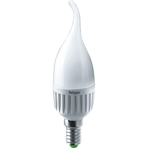 Лампа светодиодная LED 7вт E14 белый матовая свеча на ветру Navigator
