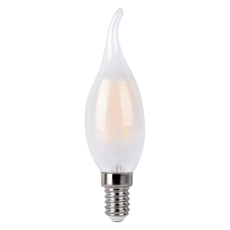 Лампа светодиодная LED 7вт Е14 белый матовая свеча на ветру Feron