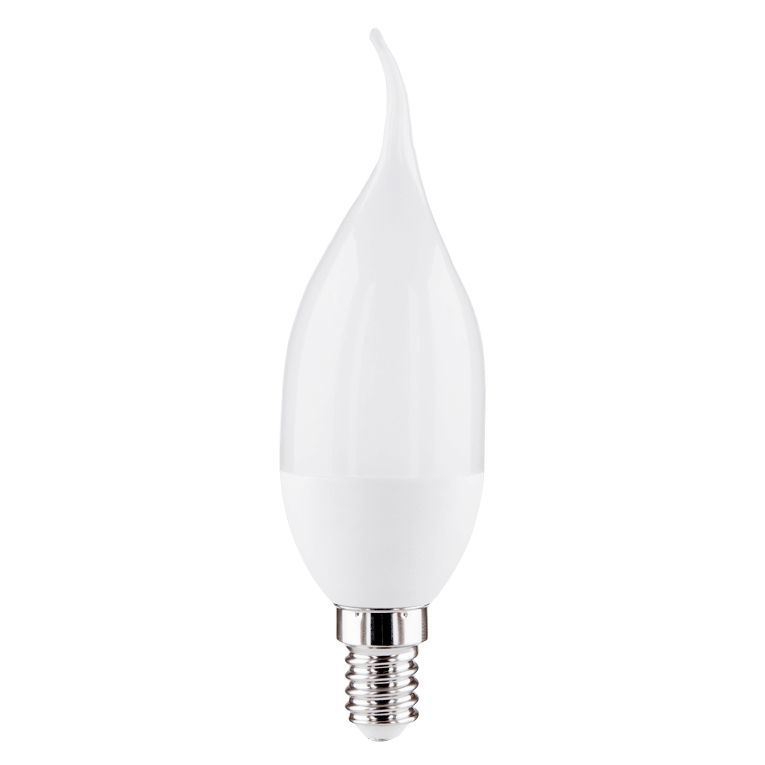 Лампа светодиодная LED 7вт Е14 теплый матовая свеча на ветру Feron