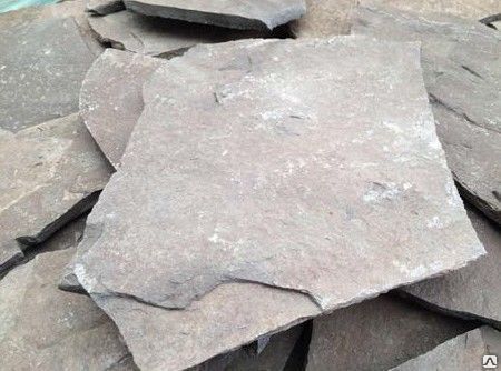 Плитняк-рваный камень Лемезит не кондиция, цвет бледно-бордовый, 15-50 мм