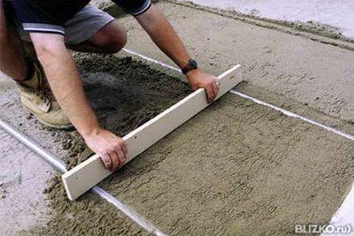 Выравнивание почвы для производства бетонных работ