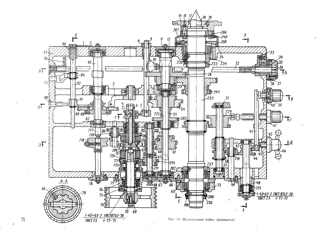 Коробка скоростей токарного станка чертеж