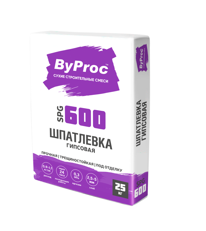 Шпатлевка гипсовая Стандартная Byproc SPG-600 25кг Бипрок