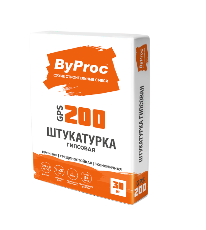 Штукатурка гипсовая Стандартная Byproc GPS-200 30кг Бипрок
