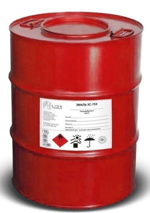 Эмаль ХС-759 красная по RAL 20,6 кг