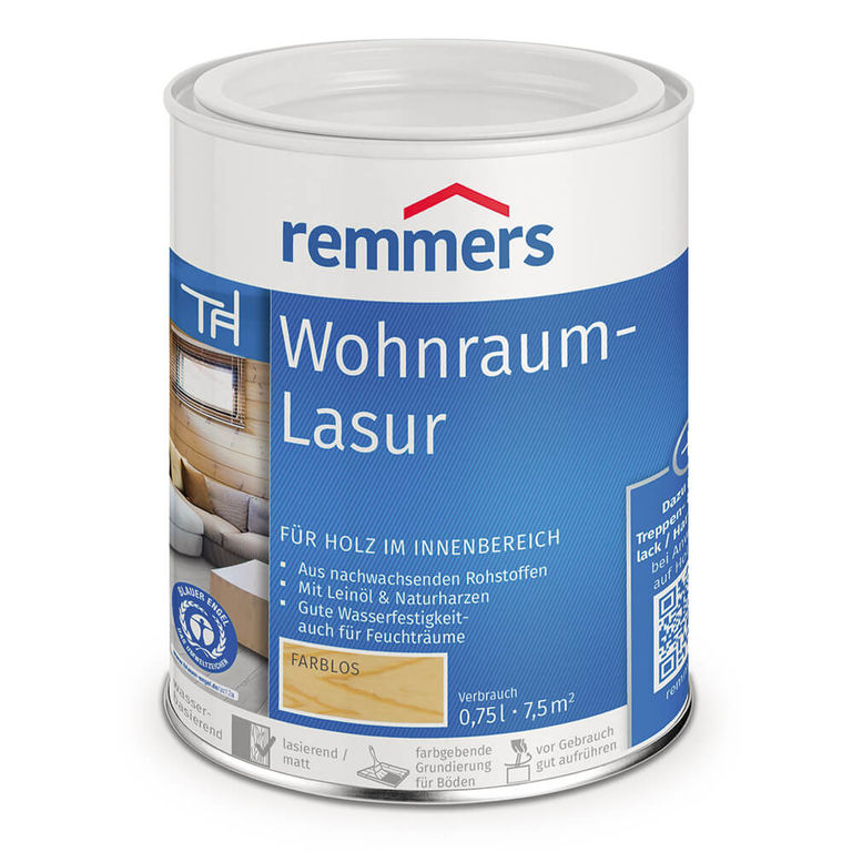 Восковая лазурь для внутренних работ Wohnraum Lasur Remmers, 0,75 л