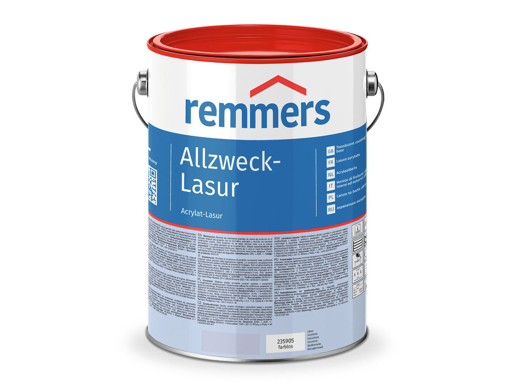 Водная краска по дереву Allzweck Lasur Remmers, 5 л