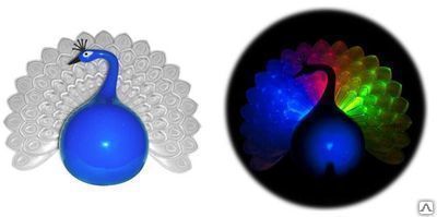 Ночник-светильник CZ-3D Павлин (Ночник фотоэлемент 0,5Вт. LED) синий