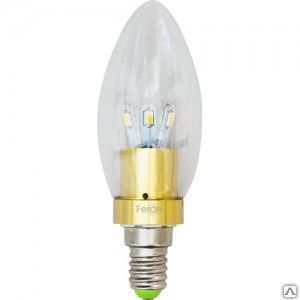 Лампа светодиодная 6LED (3,5W) 230V Е14 6400K золото LB-70