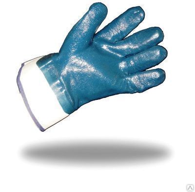Перчатки - краги синий нитриловое покрытие