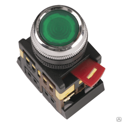 Кнопка ABLFS-22 зелёный d22мм 240В 1з+1р ИЭК