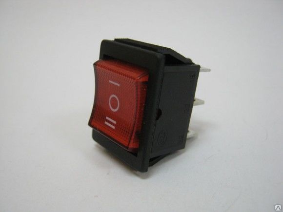 Переключатель 6 pin широкий IRS-203-1А красный ON-OFF-ON 15А-250V