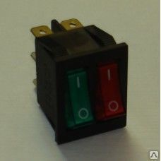 Переключатель 6 pin широкий IST-419-C красный/зеленый ON-OFF 15А-250V 2