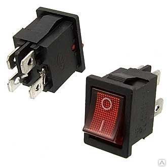 Переключатель mini 4 pin IST-427 красный ON-OFF 6А-250V, 10А-125V 1