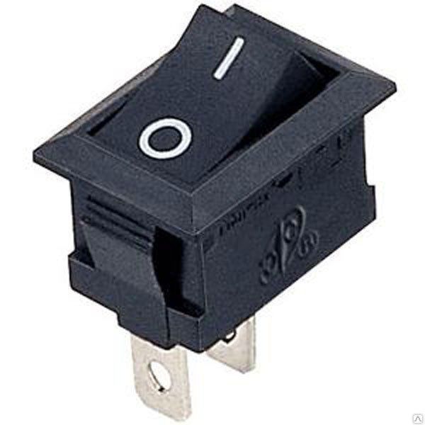 Выключатель клавишный 250V 3А (2с) ON-OFF черный Micro (RWB-101)