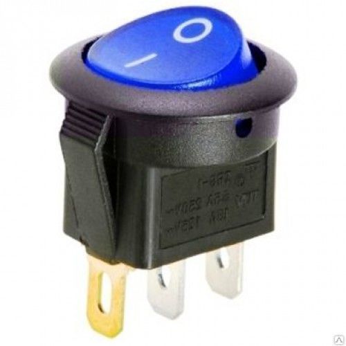 Выключатель клавишный 250V 3А (3с) ON-OFF синий с подстветкой Micro (RWB-106, SC-214)
