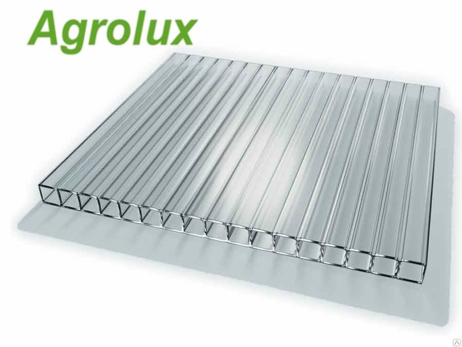 Сотовый поликарбонат лист "AgroLux" (2.1х12м), толщина 4 мм, прозрачный