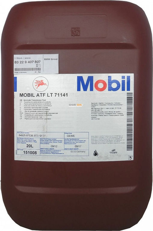 Трансмиссионное масло Mobil ATF LT 71141 20л 2