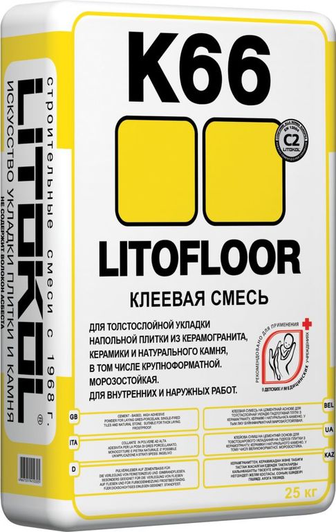 Клей цементный Litofloor K66