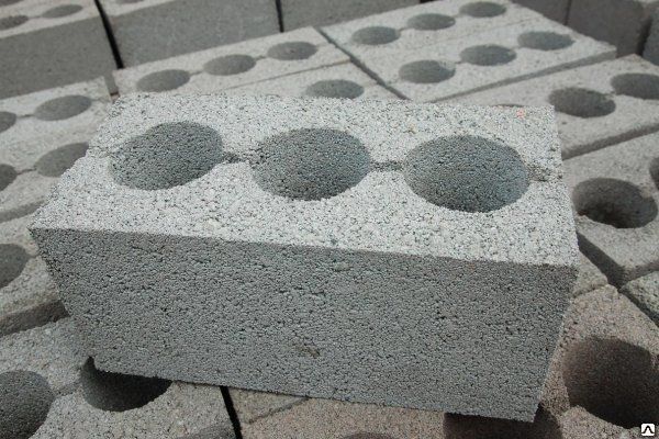 Шлакоблок - камень стеновой пустотелый. 188x190x390