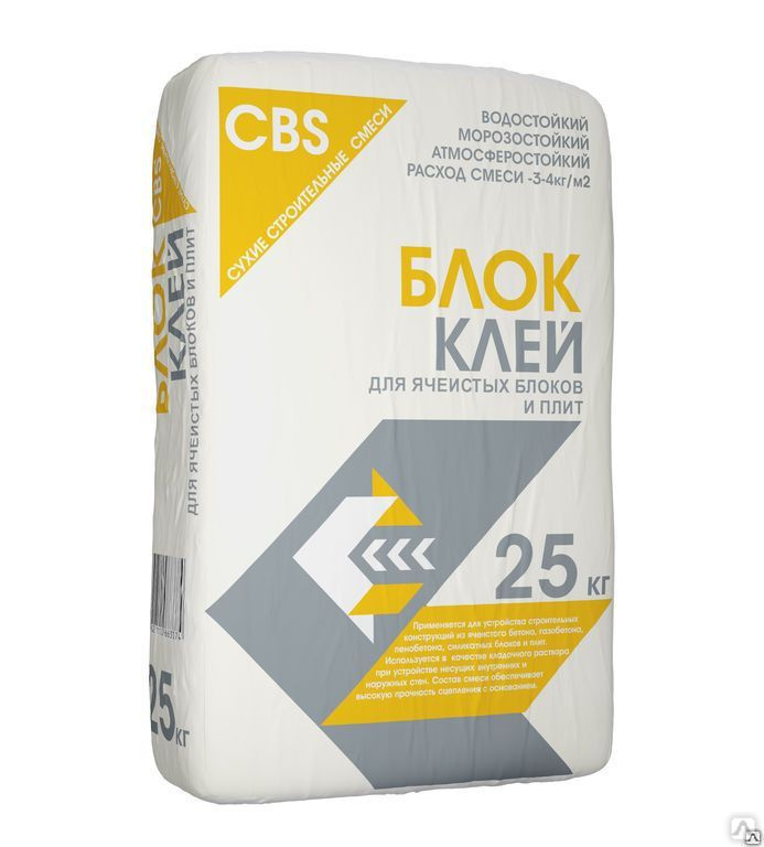 Клей для блоков CBS «БЛОК» зимний до -10, 25 кг купить от 372 руб ...