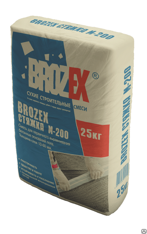 Стяжка для пола М200 Brozex 25 кг 1уп= 48шт
