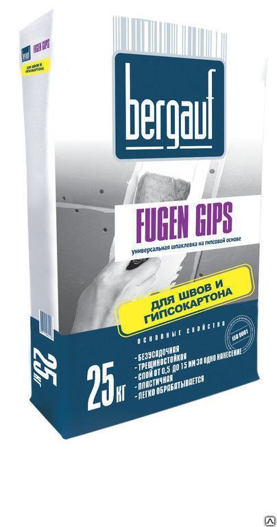 Шпатлевка универсальная гипсовая Fugen Gips 25 кг Bergauf 1уп=56шт