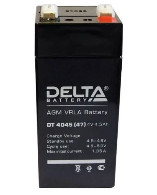 Аккумулятор свинцово-кислотный 4V, 4.5 Ah (47) "Delta"