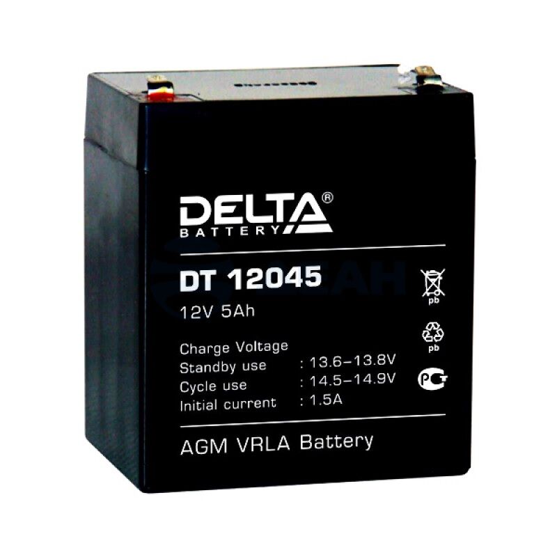 Аккумулятор свинцово-кислотный 12V, 4,5 Ah DT12045 "Delta"