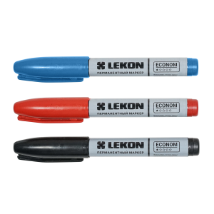 Маркер LEKON ECONOM перманентный (137 мм, синий, перманентный)