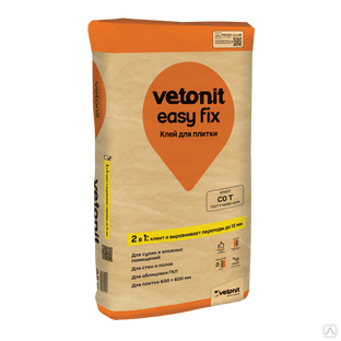 Клей для плитки Vetonit Easy Fix 25 кг, бумажный мешок, 48шт/пал 
