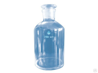 Склянка с притертой пробкой 500 мл узкое горло светлое стекло (чертеж АКГ.2.840.013, Украина) 