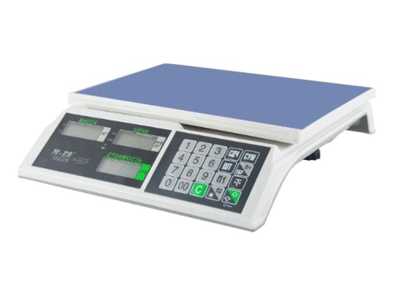 Весы торговые M-ER 326 AC -32.5 с АКБ без стойки LCD Slim (32кг/5г)
