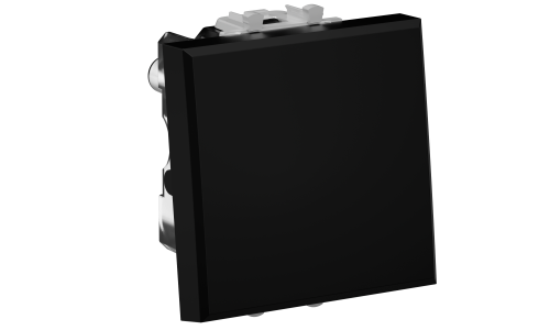 DKC Выключатель двухполюсный одноклавишный модульный, "Avanti", "Черный матовый", 2 модуля